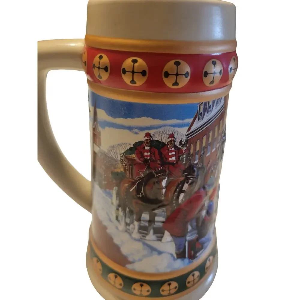 Ceramarte Budweiser Holiday Christmas Stein 1994  Hometown Holiday  Vintage‎
